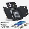Crossbody PU Leather Cards Pocket Card Holder Wallet Cases For Samsung Galaxy S23 Ultra S24 S22 S21 Note 20 A54 5G A14 A53 Ring Kickstand Phone Funda