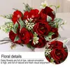 Flores decorativas Artificiais Falso Peônia Seda Rosa Buquê de Flores Centros de Mesa Buquês de Casamento Festa Decorações para Casa Po Props