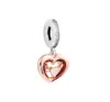 Passar Pandora Armband 925 Sterling Silver Two-Tone Radiant Heart Dangle Charm Pendel Pärlor för kvinnliga smycken DIY Gift 2023 Ny
