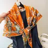 Scarves Scarf Woman High End Double-sided Two-color Printing 110 110cm Edge Hijab Shawl Hand Shawls For Veils