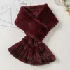 Scarves Women Real Scarf Neckerchief Winter Warm Shawl Wraps Muffler Black Brown Wine