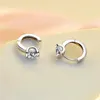 Hoop Earrings Fashion Simple Tiny Small Huggies Shiny Crystal Zirconia Stone Inlay Trendy Female Earring Piercing Jewelry