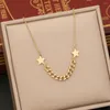 Chains Star Moon Stainless Steel Necklace Personality Full Drill Clavicle Chain Necklaces For Women Simplicity Fashion Jewelry