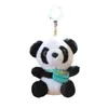 Keychains Lovely Panda Charm Cute Mini Plush Animal Pendant Car Keyring Backpack Decoration Handbag Bag