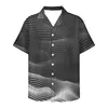 Chemises décontractées pour hommes Tache lumineuse Motif à pois Noir Blanc 3D Ripples Chemise hawaïenne à manches courtes Hommes Summer Beach Aloha Holiday