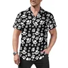 Camisas casuais masculinas Blusas masculinas com patas de cachorro douradas Estampa de osso engraçada Havaiana Manga curta gráfica Retro Grande Camisa de praia Ideia para presente