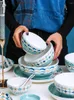 Skålar mode japansk nordisk stil skål hem kreativa ris keramiska nudel bordsartiklar och rätter butik