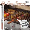 Ferramentas para churrasco acessórios cesto para grelhar portátil aço inoxidável antiaderente reutilizável durável anticorrosão cabo de madeira grill 230603