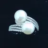 حلقات الكتلة choucong wieck العلامة التجارية قيمة Zirconia Zirconia Gem 925 Silver Engagement Leats Size 5-10 Gift