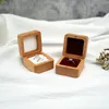 Pochettes à bijoux boîte à bagues en bois pour proposition de mariage stockage de bagues de fiançailles fort magnétique Portable noyer Mini organisateur