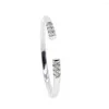 Pierścienie klastra czyste 925 Sterling Srebrna biżuteria hurtowa fabryka minimal minimalistyczna mikro preporysta cz chuda cienki pasek delikatny pierścień