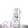 Einzigartige Glas-Ölbrenner-Bong-Rauchpfeife, 10-mm-Verbindung, Dab-Rig-Bong, Vogelkäfig, Perc, vierfacher Schädelkopf, Rauchwasserpfeife mit 10-mm-Glas-Ölbrennerrohr und Schlauch