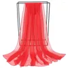 Foulards couleur Pure Georgette soie écharpe femmes Monochrome rouge soleil châle femme passerelle formation danse enveloppes en gros