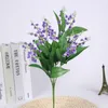 Dekorativa blommor Artificial Flower Lily of the Valley 7 grenar Fake Bridal Bouquet Wedding Party Decor Home Home