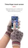 Cycling Gloves Women's Knitting Winter Fashion Full Finger Christmas Snow Pattern Touch Screen Woven