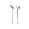 925 Silver Fit Pandora Earrings Daisy Blossom Water Drops Earrings Love Bead Earrings Fine Earrings Jewelry