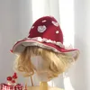 Stingy Brim Hats Original Design Wine Red Lolita Hat Pointed Mushroom Hat liten svamphatt 230603