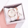 Montres-bracelets femmes montre-bracelet ensemble ceinture en cuir cadran carré dames montres élégant Simple 2023 cadeau horloge femme Bracelet blanc Reloj