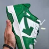 Erkek Kadınlar Yeşil Spor Ayakkabı Tasarımcı Erkekler Spor ayakkabı kadınlar Ow Mark-Name Sneaker Slip Soles Classics 80'lerin büyük boyutlu boyutu 47-35 orijinal kutu