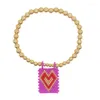 Collares pendientes con cuentas hechas a mano corazón pulseras cruzadas cuerda ajustable cadena brazalete pulsera para mujer chica adolescente joyería