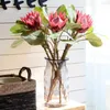 Kwiaty dekoracyjne 1PC King Wedding Bouquet Protea sztuczny kwiat Fałszywe rośliny DIY Decor Party
