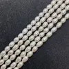 Pärlor 1Strand Natural Freshwater Pearl Högkvalitativ Regular Form Loose Piercing för smycken Making Halsband Armband DIY