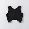 Active Shirts Women Compression Soft Cotton Ribbed Crop Running Tank Tops Solid Color Outdoor Cycling Sports Fitness Yoga Top