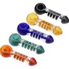 Colorful HandPipes Freezable Liquid Filling Thick Glass Coils Filter Style Dry Herb Tobacco Filter Spoon Bowl Portable Innovative Smoking Cigarette Holder Tube