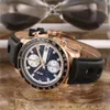 Luxury Watch For Man Quartz Stopwatch Mens Chronograph Watches Rostfritt Steel Wrist Watch Läderband CP21222L