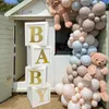 Other Event Party Supplies White Gold Baby Shower Box Balloon Boxes Blocks for Boys Girls Decorations Gender Reveal Birthday 230603