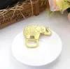 Lembranças e presentes dourados para casamento Elefante dourado da sorte Abridor de garrafa de vinho atacado