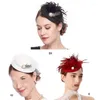 Headpieces Elegante Chapéu Fascinator Pillbox Para Mulheres Cocktail Tea Party Headwear Requintado Casamento Francês