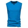 Designer Male Summer Shirts For Men, Men's Wide Shoulder Vest V Neck Sleeveless T-Shirt Men's Solid Color Tank Top