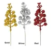 Fiori decorativi 12pcs Glitter artificiali Ciliegia Bacca Decorazioni per l'albero di Natale Simulazione Ghirlanda fai da te Artigianato Regalo Festa Ornamenti per la casa