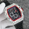 지배적이고 그랜드, 최고 수준의 남자 시계, 클래식 럭셔리 디자이너 Quartz Watch, 44mm 고무 밴드 방수 사파이어 유리 패션 워치