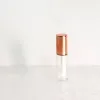 1.2ML Transparante Plastic Lipgloss Tubes Verpakking Flessen Lip Tube Lipstick Mini Monster Cosmetische Container Met Rose Gold Cap transparante lipgloss tubes