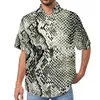Męskie koszule węża nadruku węża luźna koszula męska plażowa skóra letnia niestandardowa krótkie rękawy streetwear duże bluzki