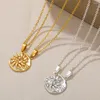 Łańcuchy 2ps Sun Moon wisior dla kobiet złoty kolor stali nierdzewnej minimalistyczne pary biżuterii Prezenty