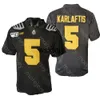 Wsk NCAA College Purdue Boilermakers Football Jersey George Karlaftis Preto Branco Tamanho S-3XL Todo Bordado Costurado