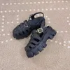 Роскошные дизайнерские дамские сандалии римские сандалии обувь треугольник сплетен густой нижняя кроссовка летняя классическая мода открытая формальная обувь 35-40 с коробкой