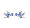 2023 New 925 Sterling Silver Sparkling Swallow Stud Earrings for Women Jewelry Wedding Earring Ear Brincos Free Shipping