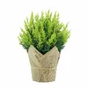 Flores decorativas Simulação de Planta Vaso de Mesa de Plástico Flor Artificial Decoração de Casa Interior Verde Bonsai
