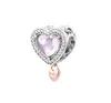 2023 NEW 925 STERLING SILVER TWO-TONE OPENWORK MUM HEART CHARC