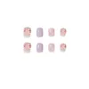 False Nails 24PCS Love Heart Nail Patch Sweet Style Glue Type Removable Short Paragraph Manicure Save Time SANA889