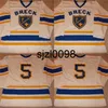 Sj98 VTG-1990 Breck Minnesota High School Game WornUsed Hockey Jersey 100% Broderie cousue s Hockey Jerseys