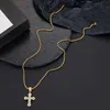 Collier croix hip-hop pour homme Collier pendentif croix vintage