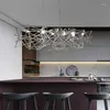 Żyrandole Led Art Chandelier Lampa Lampa Lampka Postmodernista luksusowa sypialnia mieszkalna stal nierdzewna długa wiszące jadalnia Lobby Home Luminaires