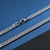 Cadenas de 5/6/7mm de ancho, cadena de eslabones cubanos, collar de acero inoxidable para hombres y mujeres, Gargantilla Punk resistente al agua de Color plateado, joyería