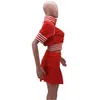 Two Piece Dress Mini Skirt Set Womens Casual Tracksuit Golf Jogging Suits Tennis Baseball 2 Piece Set Tank Crop Top Jacket And Skirt Outfits 230603