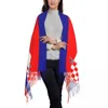 Szaliki damskie szalik zima chorwacka flaga narodowa cienka ciepła peleryna owijanie się bandana paszmina długa frędzla